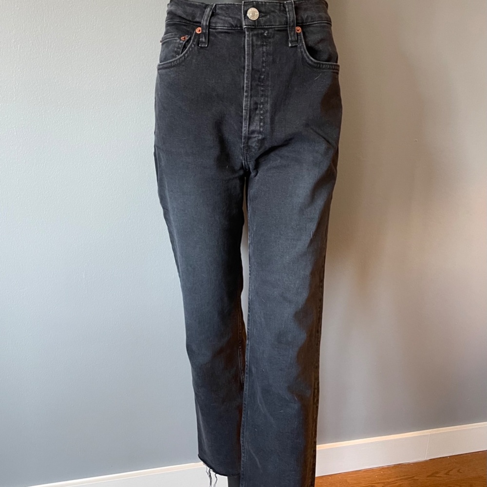 RE/DONE High Rise Stovepipe Faded Black